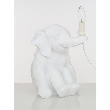 Orsina Boho Elephant Table Lamp – White Sculptural Animal Bedside Light