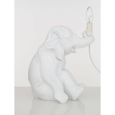 Orsina Boho Elephant Table Lamp – White Sculptural Animal Bedside Light
