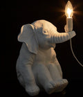 Orsina Boho Elephant Table Lamp – White Sculptural Animal Bedside Light
