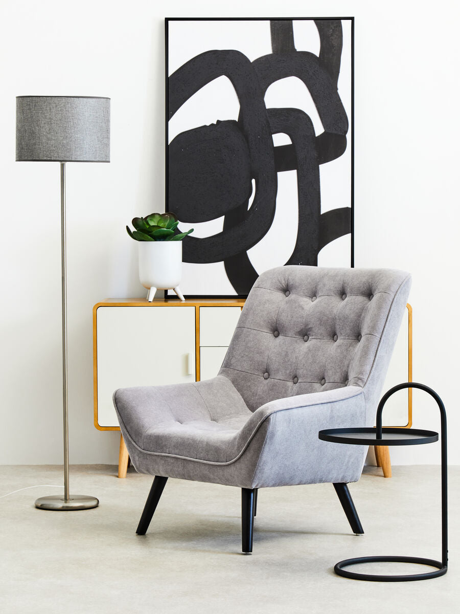 Orsina Forma Grey Waffle Effect Shade Floor Lamp – Modern Lighting