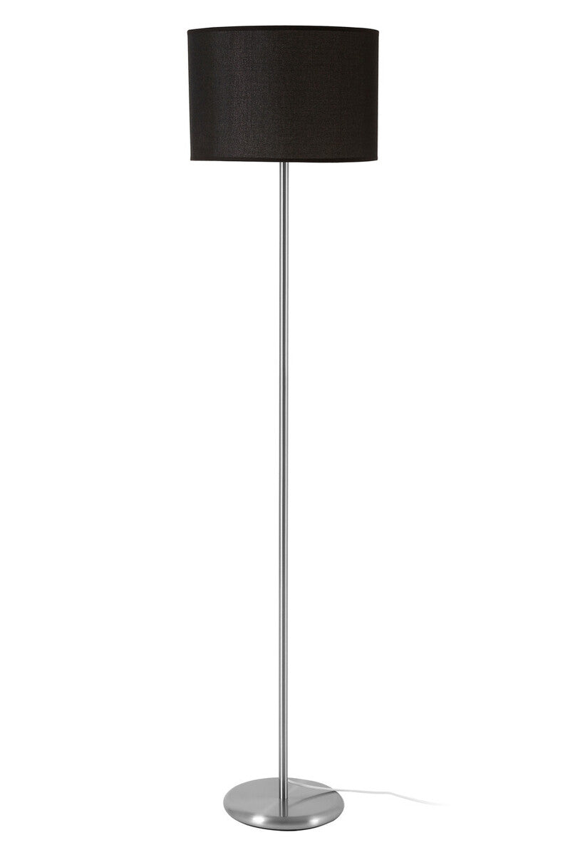 Orsina Forma Floor Lamp – Black Waffle Texture Drum Shade Modern Light