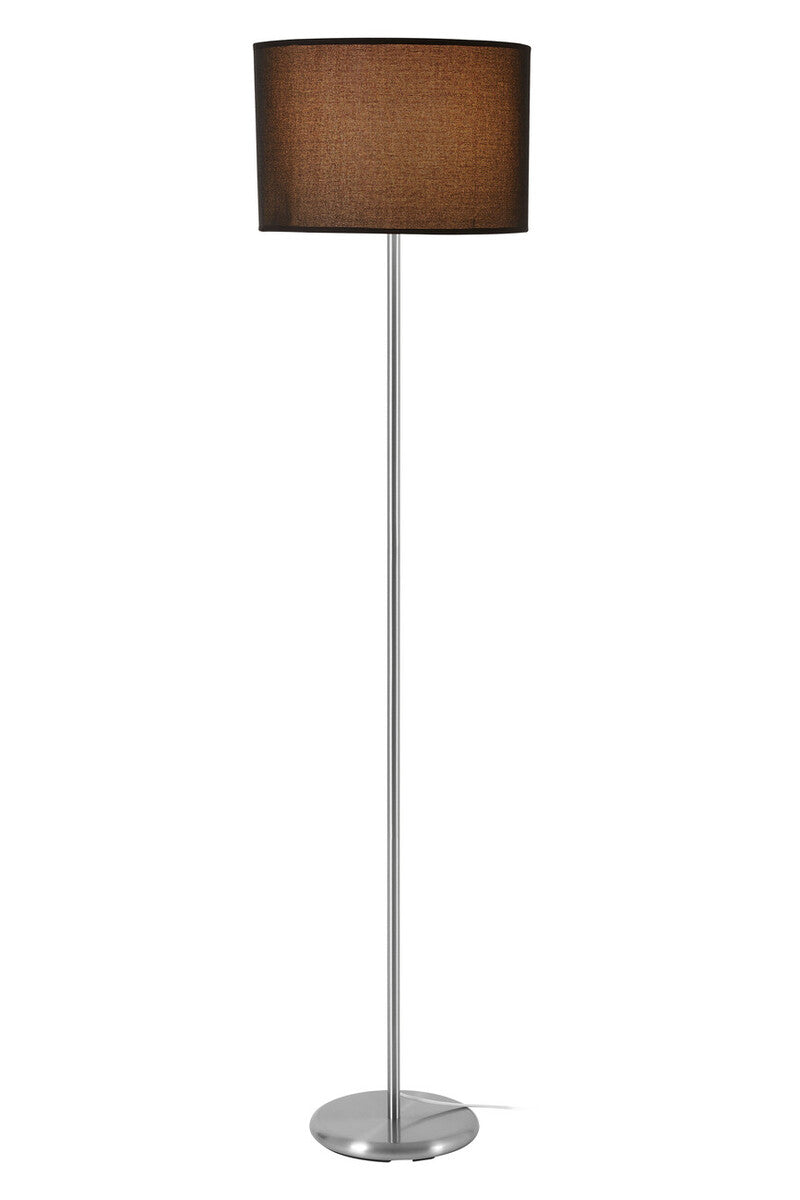 Orsina Forma Floor Lamp – Black Waffle Texture Drum Shade Modern Light