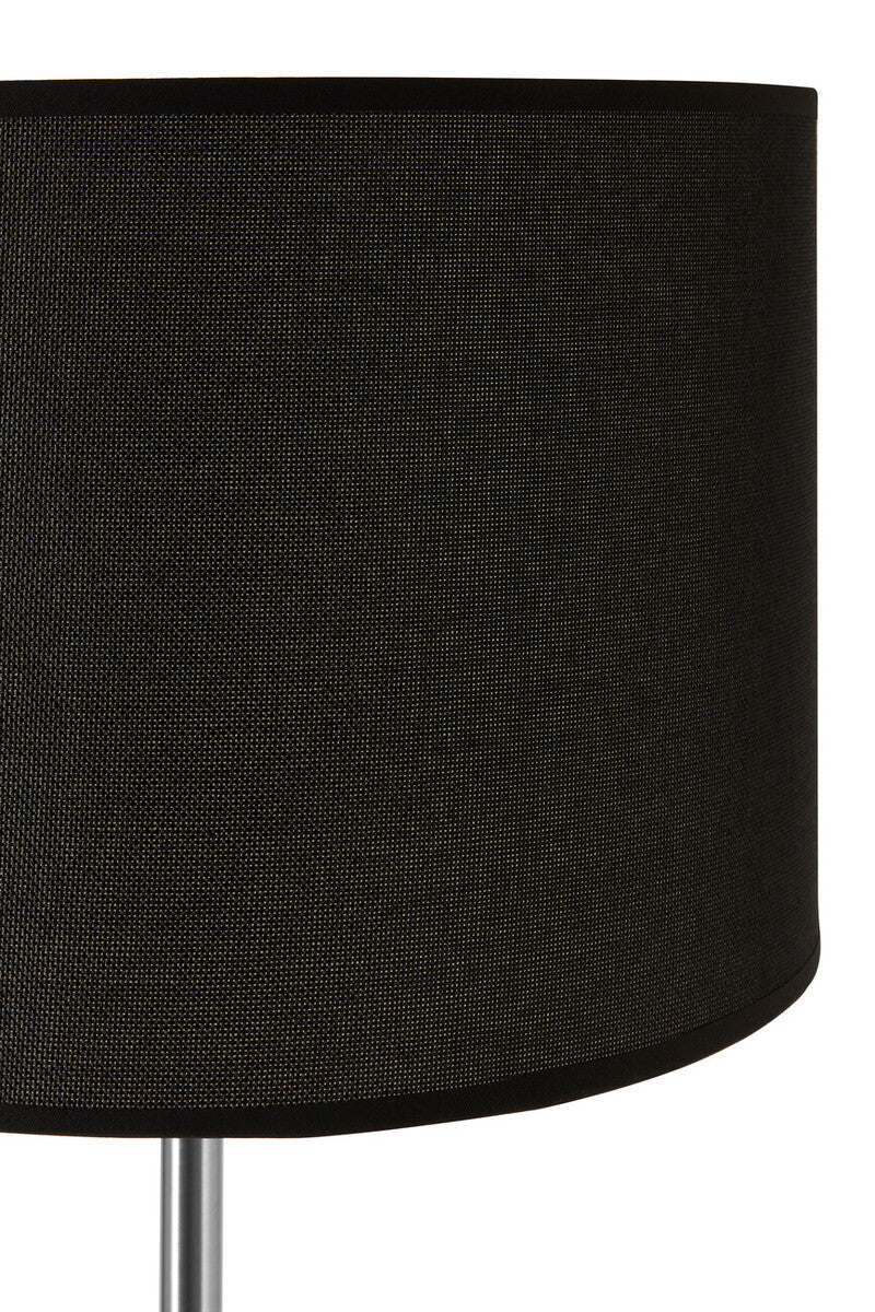 Orsina Forma Floor Lamp – Black Waffle Texture Drum Shade Modern Light