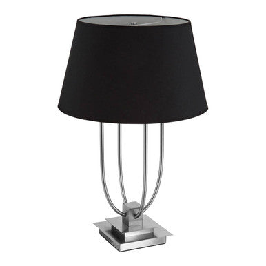 Orsina Regents Park Table Lamp – Satin Nickel Base with Black Shade
