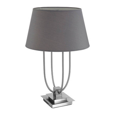 Orsina Regents Park Table Lamp – Satin Nickel Base with Grey Shade