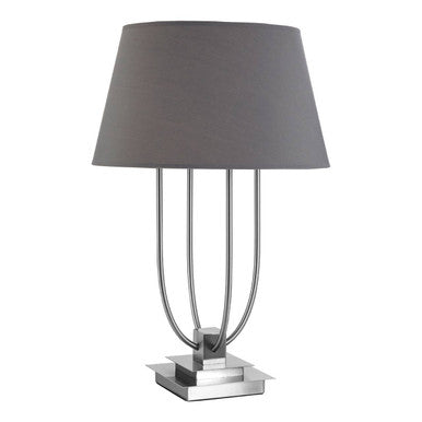 Orsina Regents Park Table Lamp – Satin Nickel Base with Grey Shade