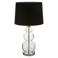 Orsina Luke Modern Table Lamp – Black Fabric Shade & Glass Orbs