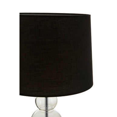 Orsina Luke Modern Table Lamp – Black Fabric Shade & Glass Orbs
