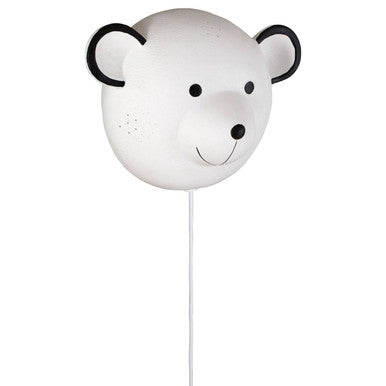 Orsina Ola Kids Ceramic Bear Wall Night Light – White Nursery Lamp