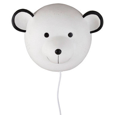 Orsina Ola Kids Ceramic Bear Wall Night Light – White Nursery Lamp