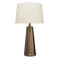 Orsina Spiridon Antique Brass Table Lamp with Textured Conical Base