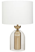 Orsina Sellis Table Lamp – Clear Glass & Antique Brass Metal