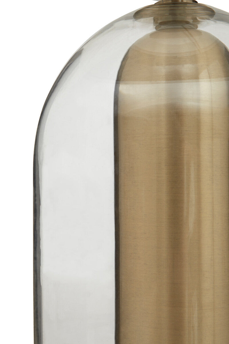 Orsina Sellis Table Lamp – Clear Glass & Antique Brass Metal