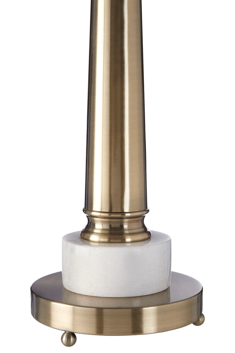 Orsina Sakida Classic Table Lamp | Linen Shade & Brushed Conical Base