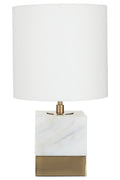 Orsina Sorado White Marble Accent Lamp | Brass Detail Table Light