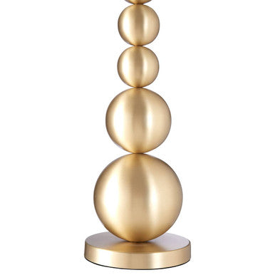 Orsina Senna Stacked Table Lamp – Brushed Brass with Linen Shade