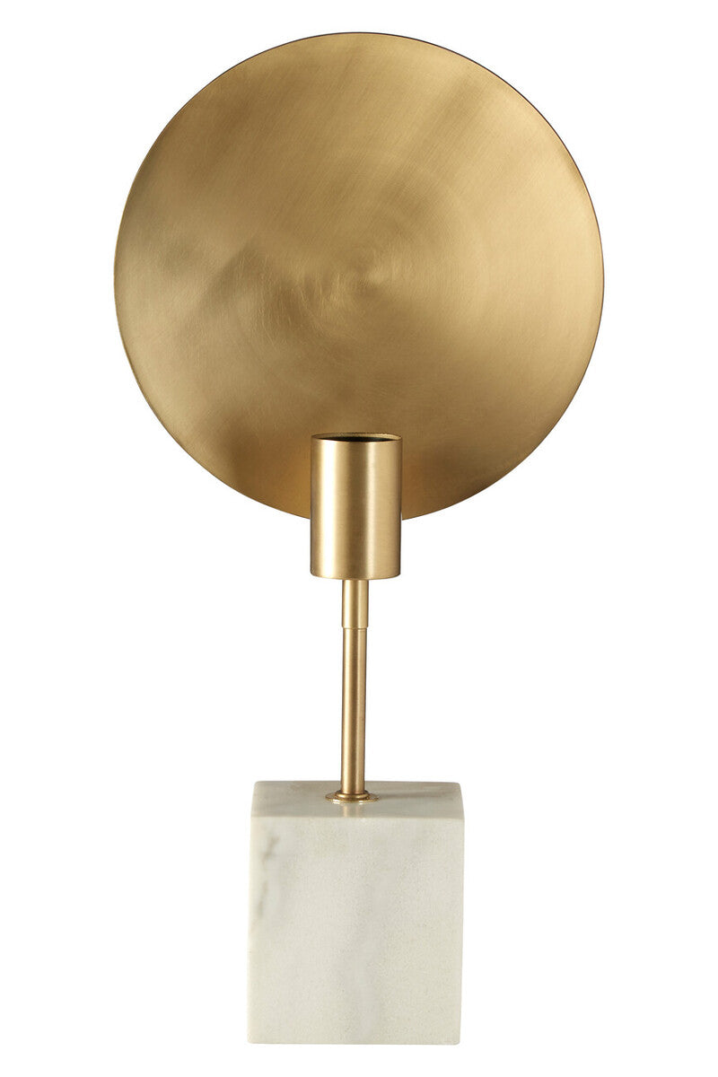 Orsina Saramis Marble Table Lamp – White Marble & Brushed Brass