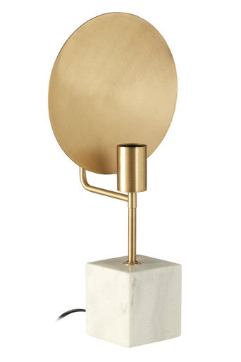 Orsina Saramis Marble Table Lamp – White Marble & Brushed Brass