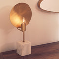 Orsina Saramis Marble Table Lamp – White Marble & Brushed Brass