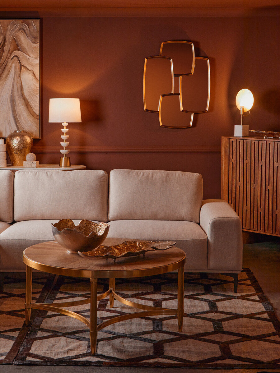 Orsina Saramis Marble Table Lamp – White Marble & Brushed Brass