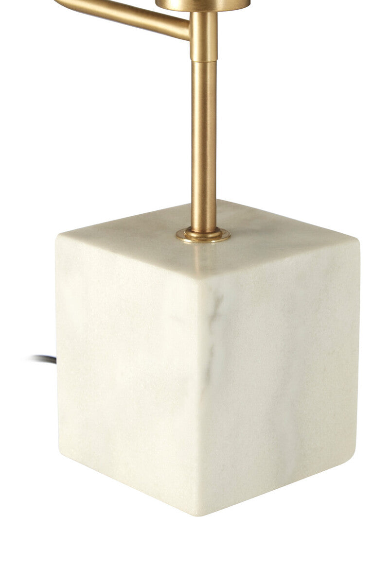 Orsina Saramis Marble Table Lamp – White Marble & Brushed Brass