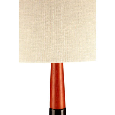 Orsina Sirus Ceramic and Wood Table Lamp with Cream Linen Shade