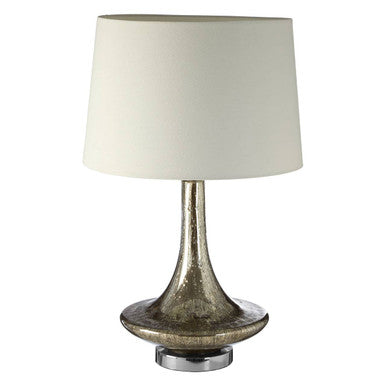 Orsina Mercury Table Lamp – Weathered Glass Base with Silver Pedestal