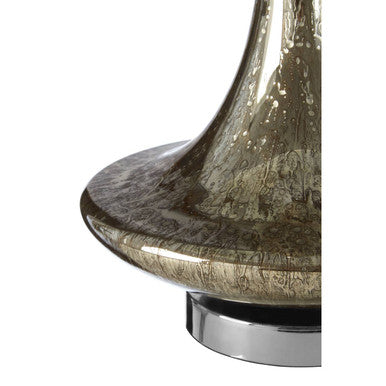 Orsina Mercury Table Lamp – Weathered Glass Base with Silver Pedestal