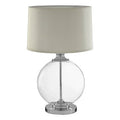 Orsina Edna Small Round Glass Table Lamp with Ivory Silk Shade