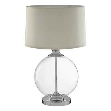Orsina Edna Small Round Glass Table Lamp with Ivory Silk Shade