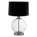Orsina Edna Small Glass Table Lamp with Black Silk Shade & Chrome