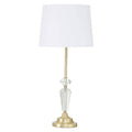Orsina Hope Table Lamp – Clear Glass Base with Tapered White Shade