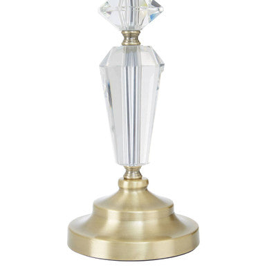 Orsina Hope Table Lamp – Clear Glass Base with Tapered White Shade