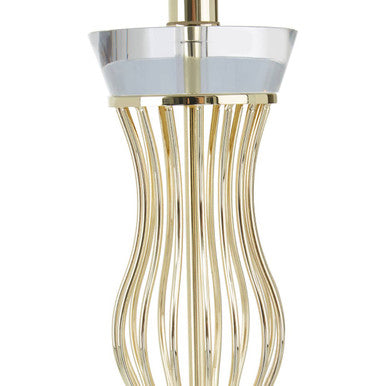 Orsina Hannah Gold Sculptural Table Lamp with Crystal and Grey Shade