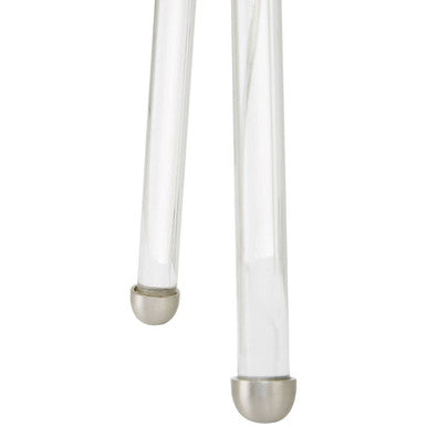 Orsina Halia Nickel Tripod Table Lamp with Crystal and White Shade