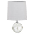 Orsina Helma Crystal Table Lamp – Faceted Base with Grey Shade