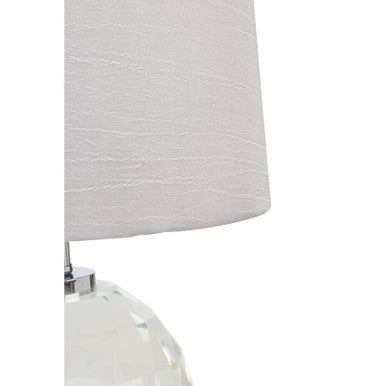 Orsina Helma Crystal Table Lamp – Faceted Base with Grey Shade