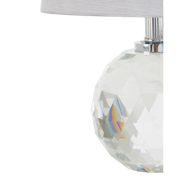 Orsina Helma Crystal Table Lamp – Faceted Base with Grey Shade