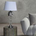 Orsina Halm Palm Tree Table Lamp | Chrome & Crystal Sculptural Base