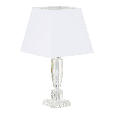 Orsina Halina Crystal Table Lamp | Modern Bedside Light with White Shade