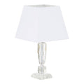 Orsina Halina Crystal Table Lamp | Modern Bedside Light with White Shade