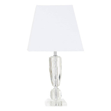 Orsina Halina Crystal Table Lamp | Modern Bedside Light with White Shade