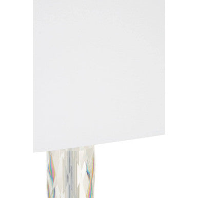 Orsina Halina Crystal Table Lamp | Modern Bedside Light with White Shade