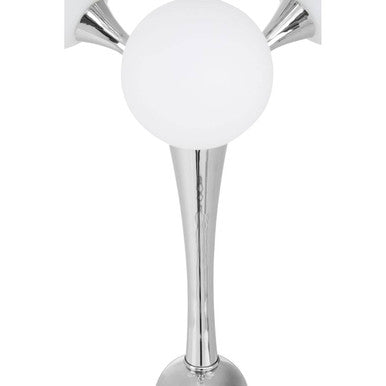 Orsina Heba 6-Light Table Lamp – Chrome with Opal Glass Shades