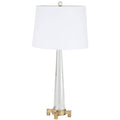 Orsina Hania Crystal Table Lamp – Antique Brass Base with White Shade