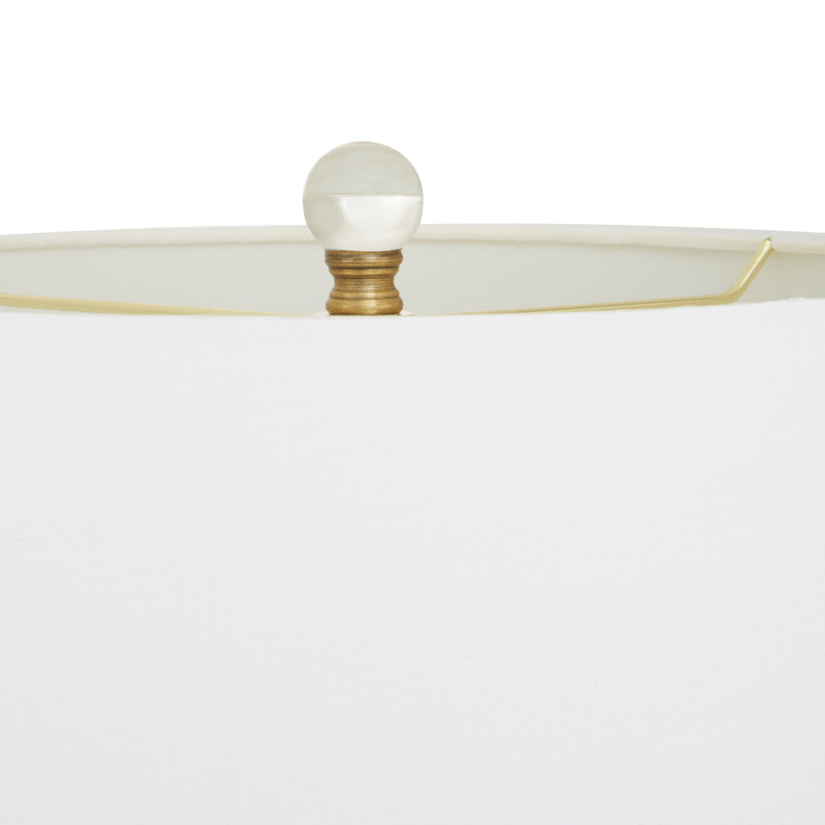 Orsina Hania Crystal Table Lamp – Antique Brass Base with White Shade