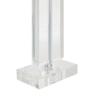 Orsina Helma Rectangular Crystal Table Lamp – Chrome & White Shade