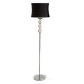 Orsina Hariot Crystal Floor Lamp – Chrome Finish with Black Shade