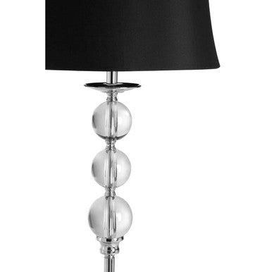 Orsina Hariot Crystal Floor Lamp – Chrome Finish with Black Shade