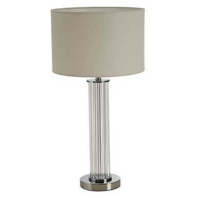 Orsina Westin Table Lamp – Fluted Glass & Chrome with Cream Shade